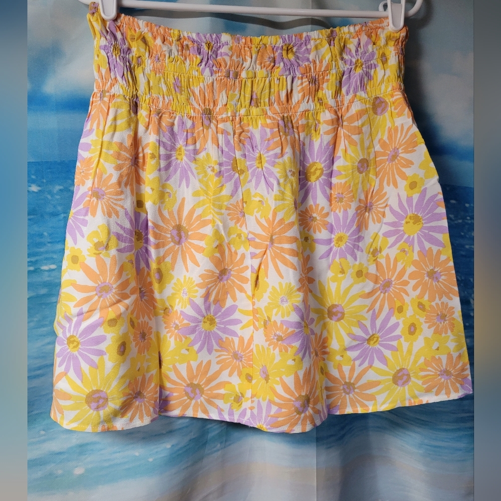 L*Space NWT Jax Skirt Yellow Floral Mini Skirt Size Large